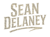 Logo design displaying the name "Sean Delaney" in bold, distressed serif lettering with a curved underline