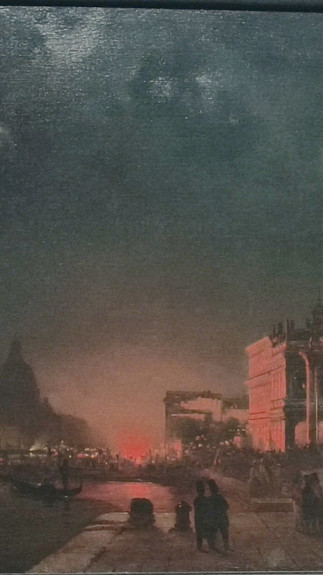 Festa del Redentore, Venezia, particolare del dipinto Veduta notturna del molo di san Marco Ippolito