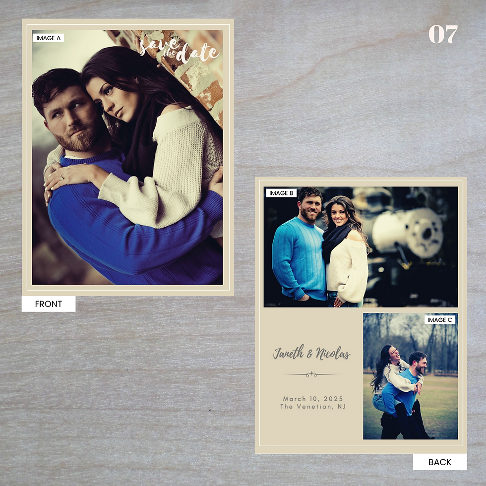 Thumbnail: 2022 - "Fortunata" Vertical Save-The-Date Post Cards