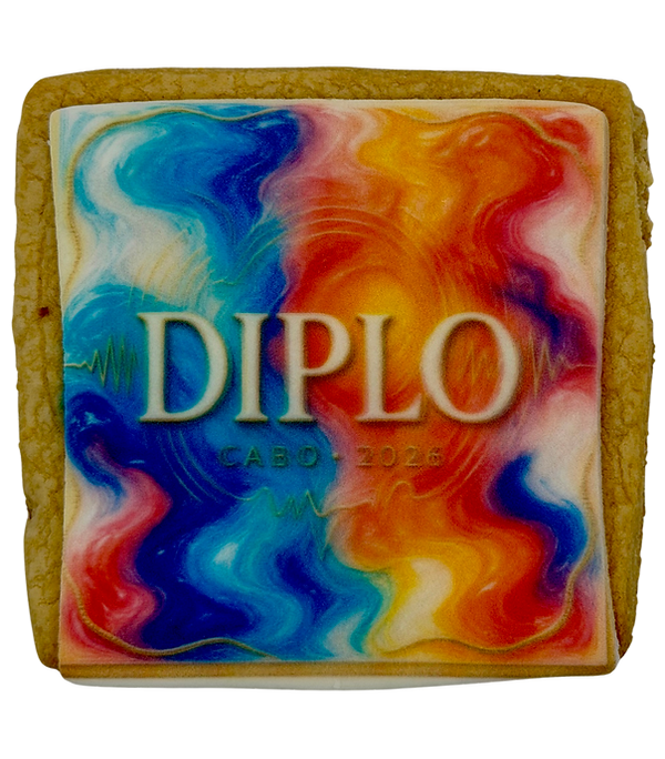 Vibrant Diplo custom cookie by Malibu Cookies