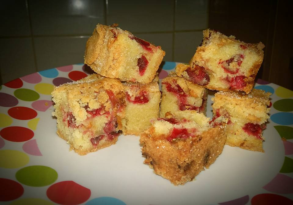 Festive White Chocolate & Cranberry Blondies