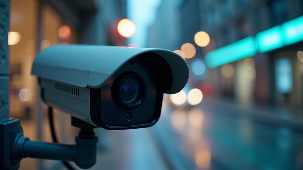 Close-up view of a modern CCTV camera with advanced technology