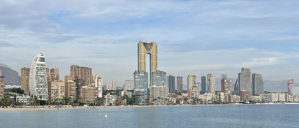 Skyline of Benidorm, Spain.