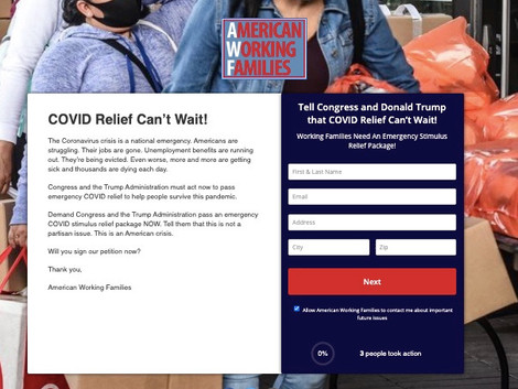 Petition: Tell Congress More COVID Relief Must Not Wait
