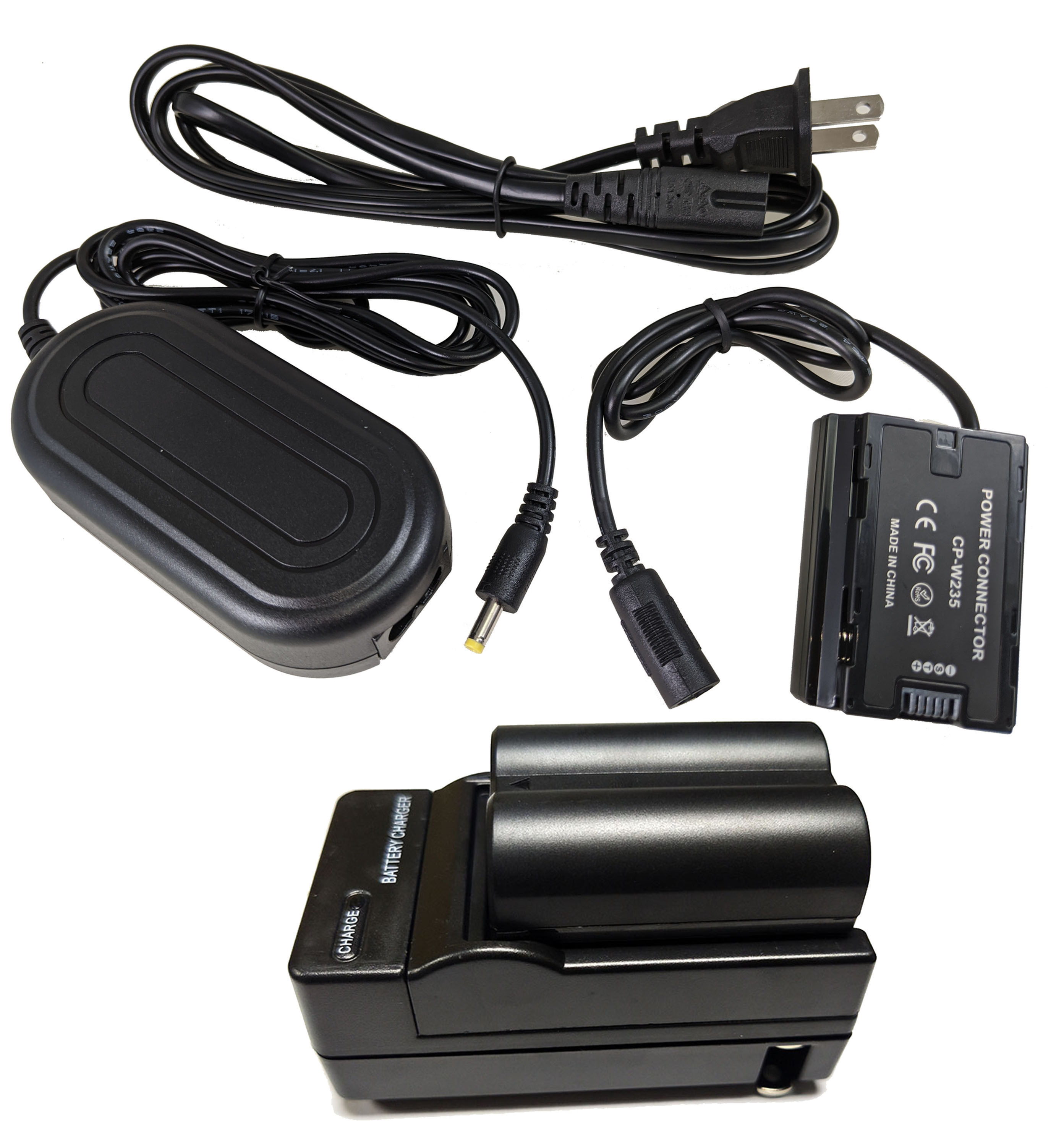 NPW235PRO - Fuji Style NPW235 Battery, Charger, Coupler & AC Adapter Kit