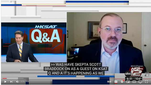 Youtube video window of KTSA interview with Scott Braddock of Quorum Report