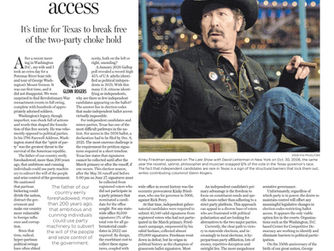 Reform ballot access editorial, Glenn Rogers