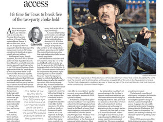 Reform ballot access editorial, Glenn Rogers