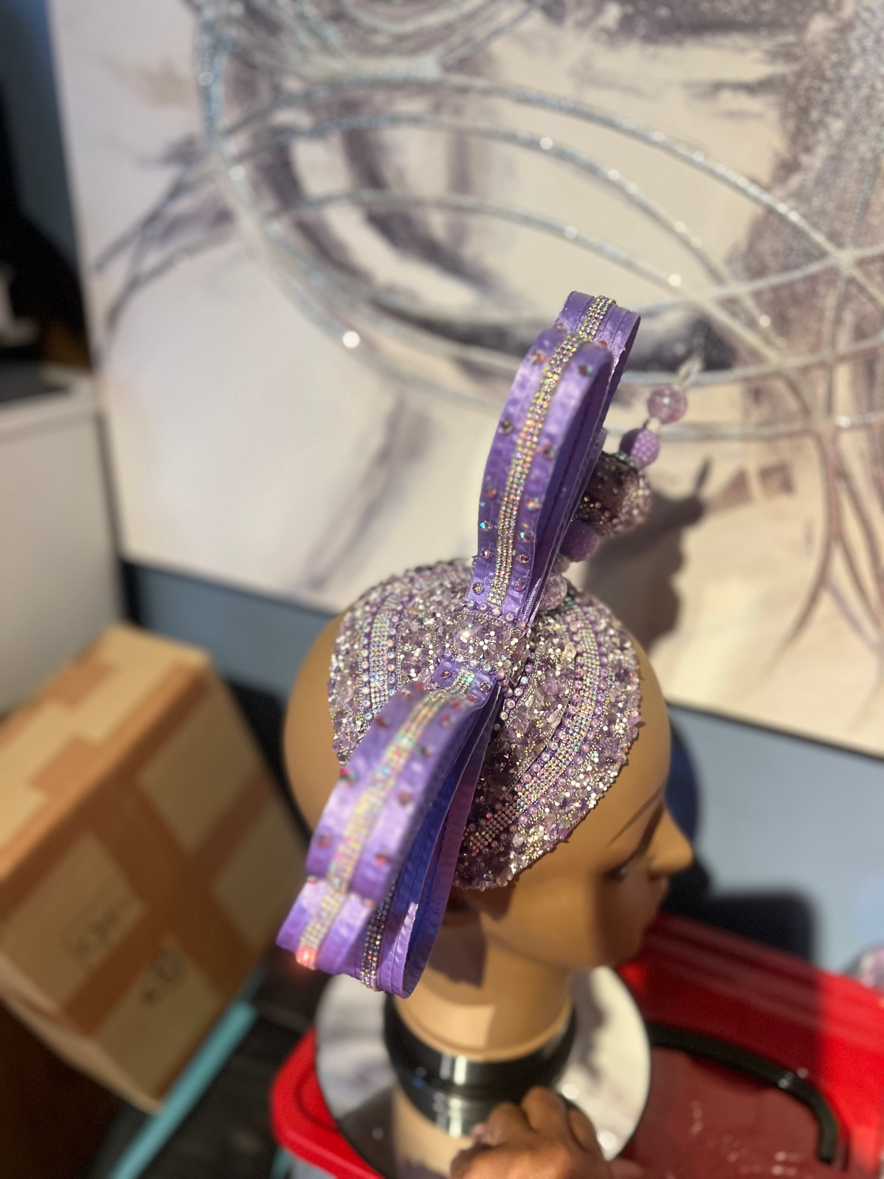 Three Bow Teardrop Fascinator 