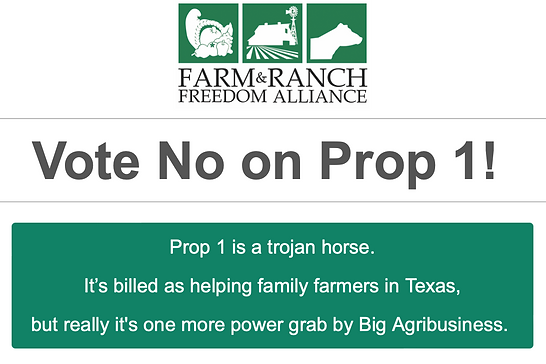 Photo of FARFA position on Prop 1