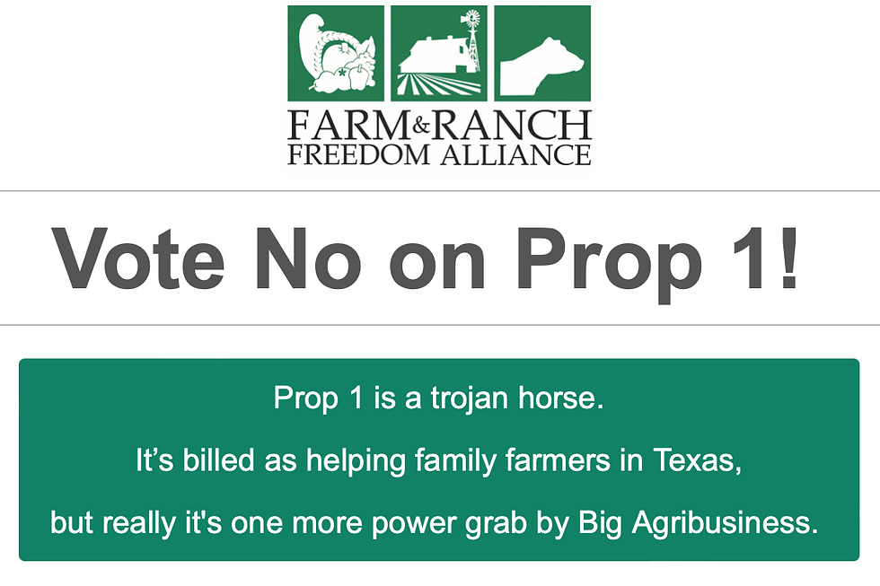 Photo of FARFA position on Prop 1