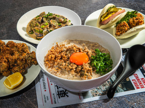 asian food on a table