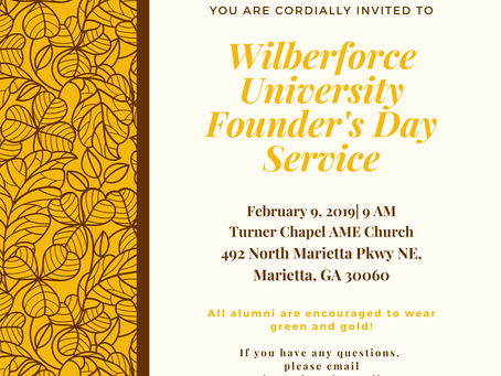 Join Us for Wilberforce University
Founder's Day Service