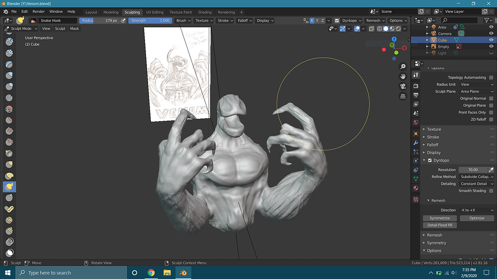 Venom! Blender3D sculpt