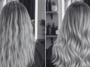 Uneven blonde hair correction with soft blended blonde result in Penrith