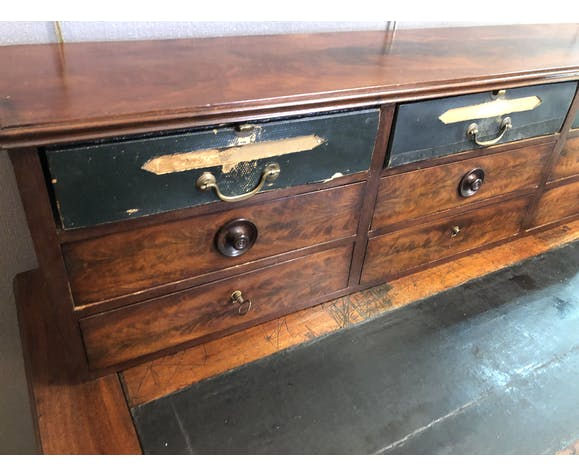 Miniature : Bureau ancien, plat avec financière