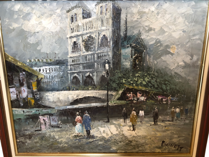 Notre Dame De Paris Painting Burnett Antic Medoc