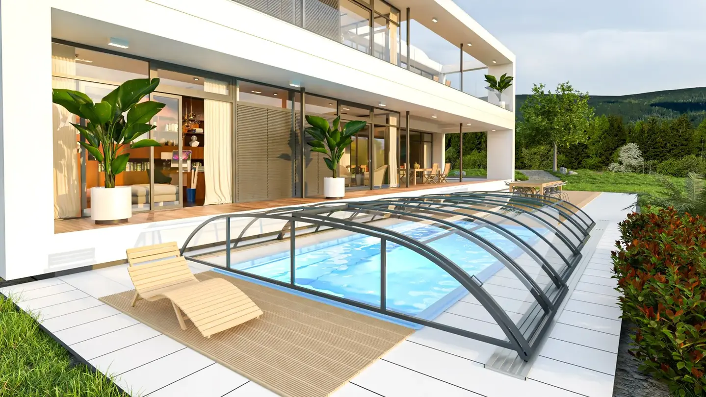 Poolüberdachung MODERN Anthrazit