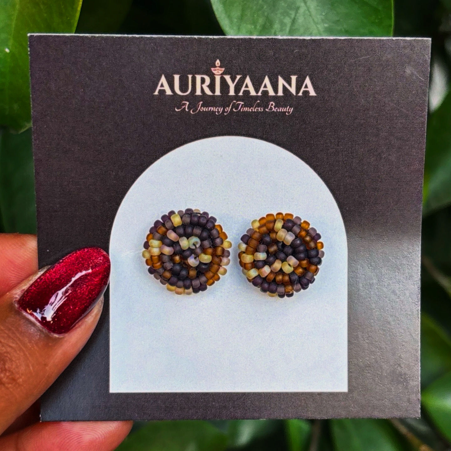 Small Hand Beaded Studs