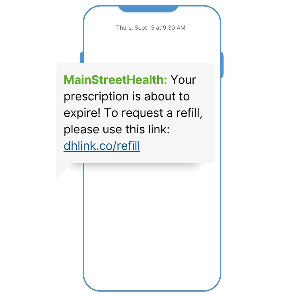 prescription refill text example