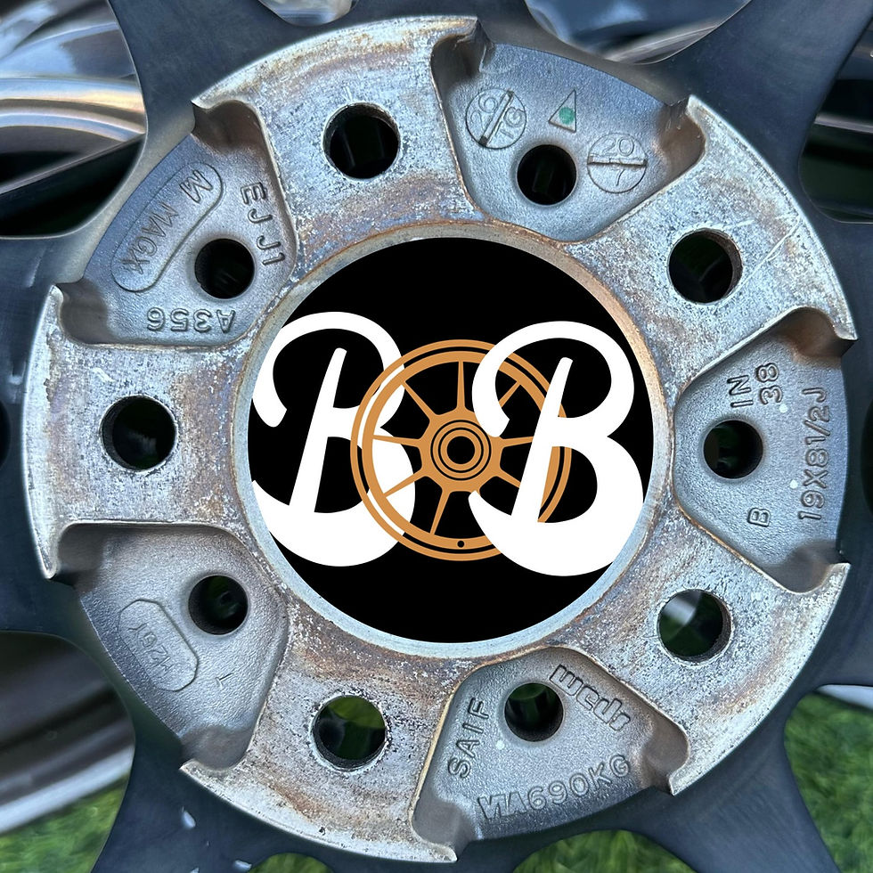 Thumbnail: Close-up of wheel with B and B logo in black background wheels B and B.