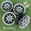 الصورة المصغرة: Four silver alloy wheels and the text Wheels_B.and.B on green background, wheels B and B