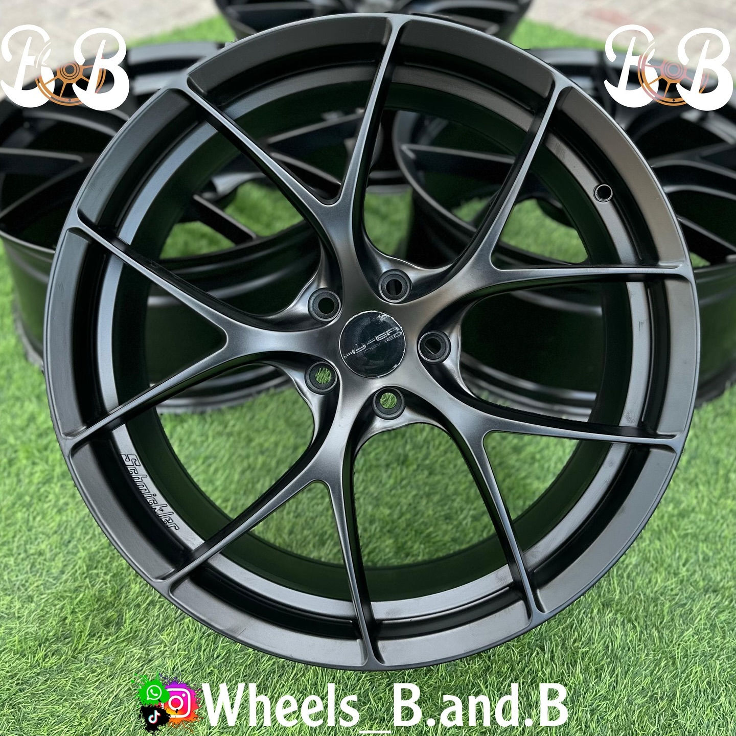 Black alloy wheel with LB text Wheels B and B RAYS VR CE28