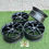 Thumbnail: Set of black alloy wheels on green surface, B and B wheels