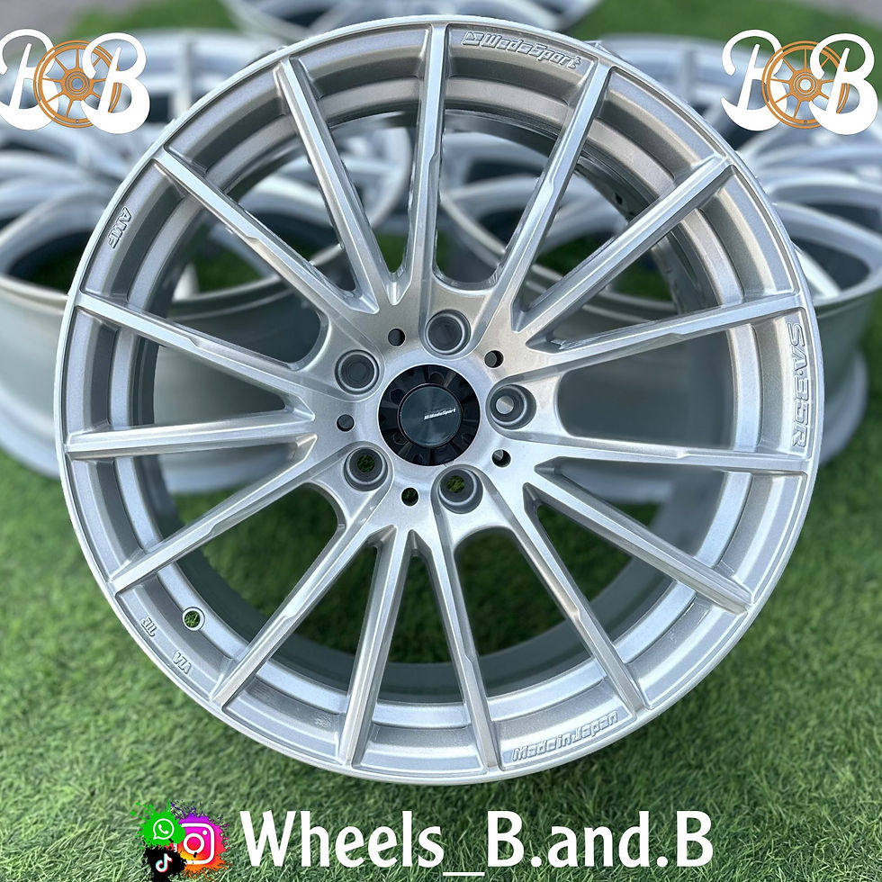 Silver wheel with text Wheels B.and.B BBS RG (717) for car wheels B and B