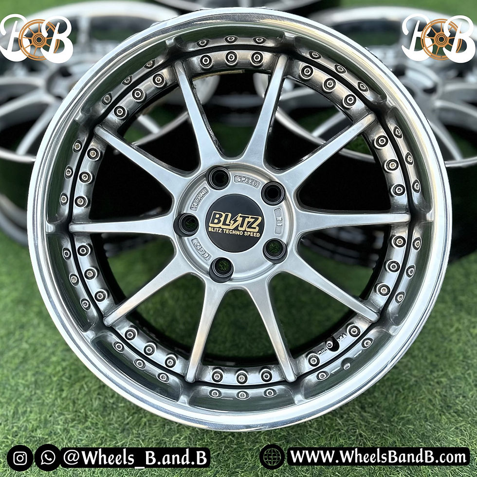 Silver BLITZ TECHNOSPEED Z1 alloy wheel displaying B.and.B text and logo; wheels B and B