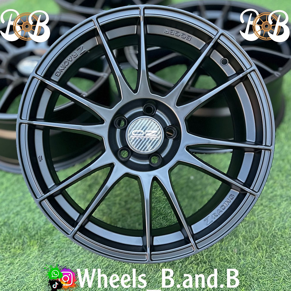 Black alloy wheel Wheels B and B, detail of the sporty design with wheels B and B.