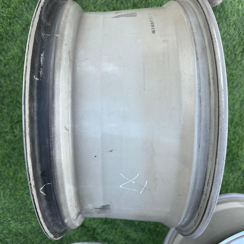 الصورة المصغرة: Close up view of a metal wheel with markings on its surface.