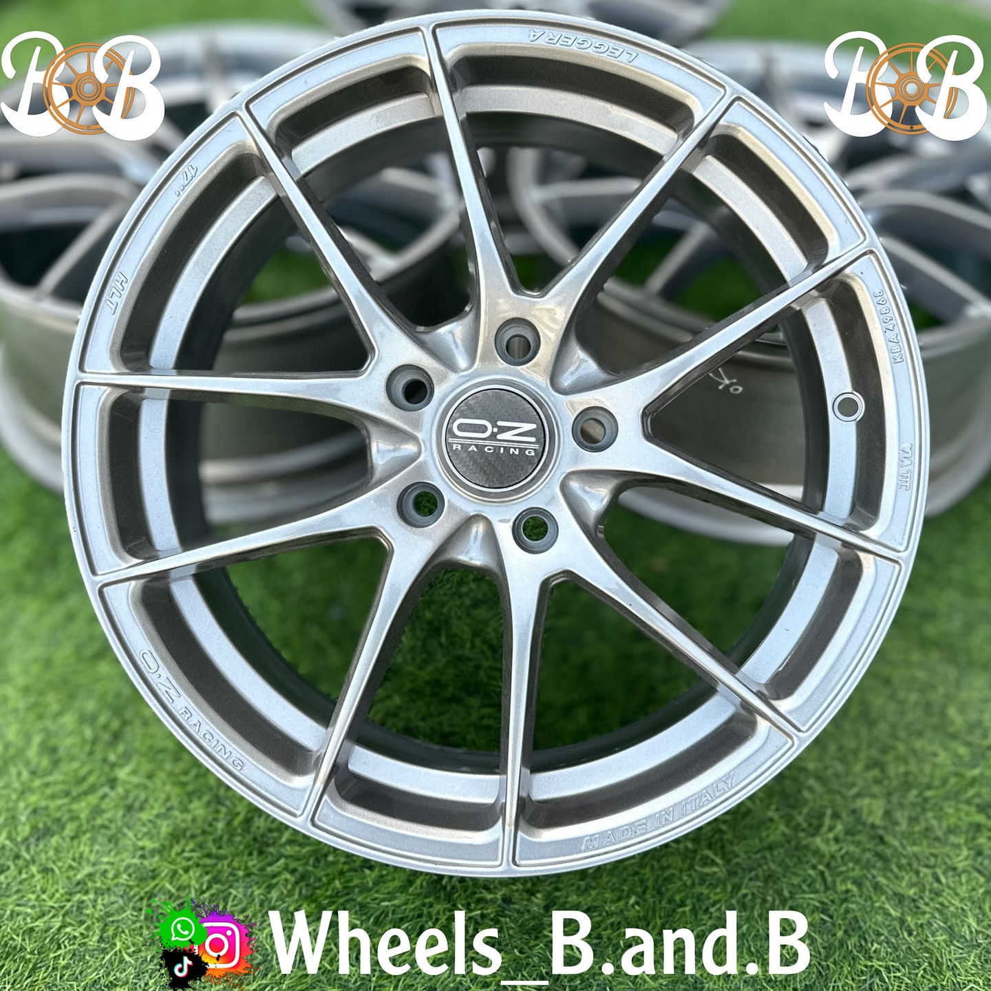 Silver wheel OZ Wheels B.and.B BBS RG (717) with stylish spoke design wheels B and B