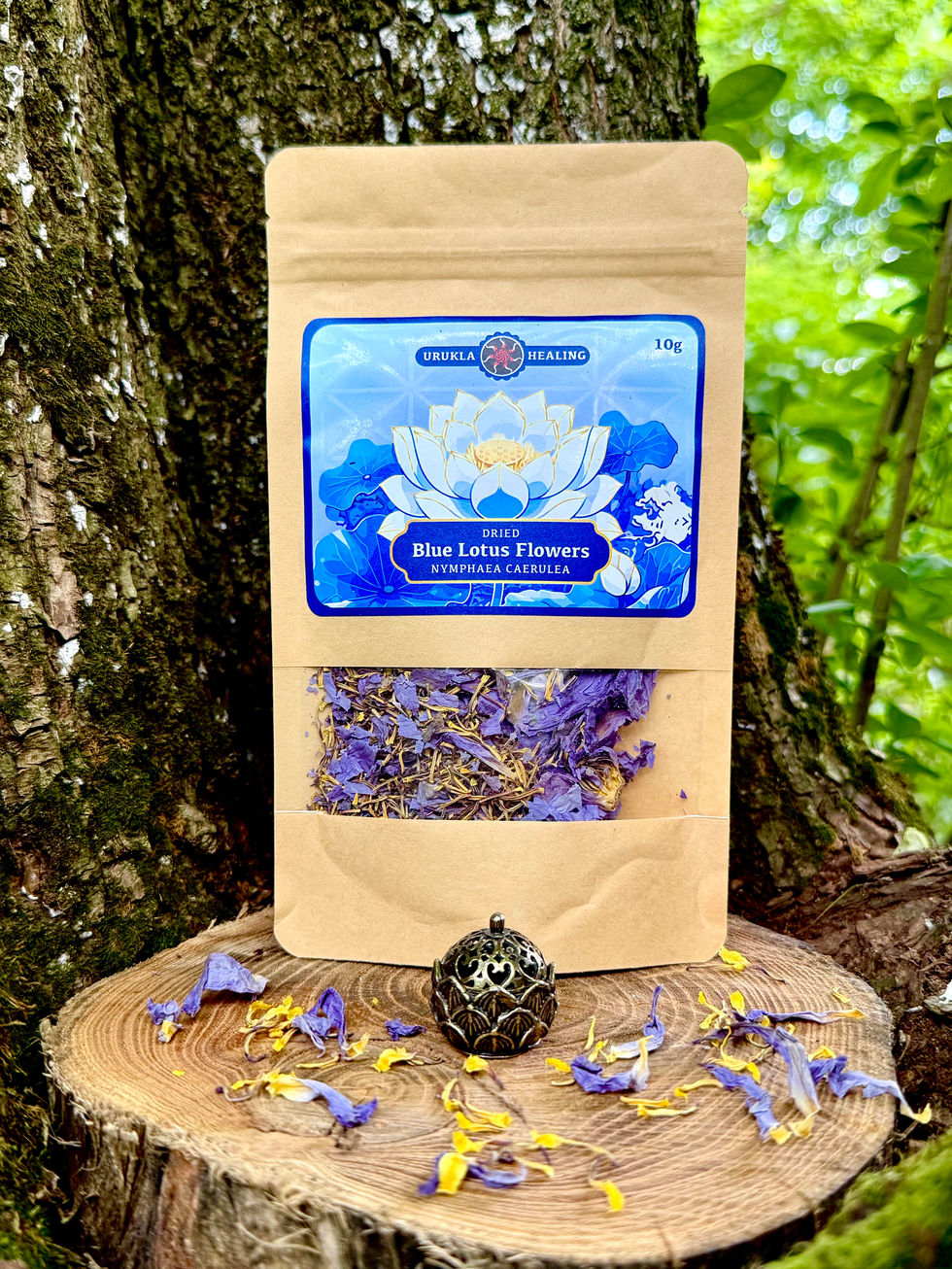 A bag of dried Organic Blue Lotus Flower