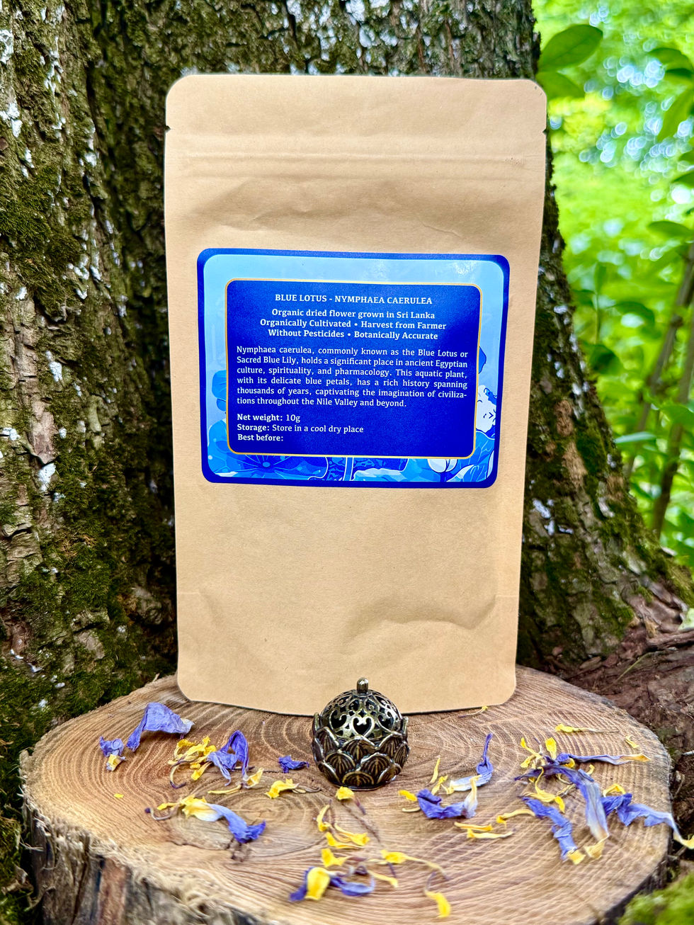 A bag of dried Organic Blue Lotus Flower