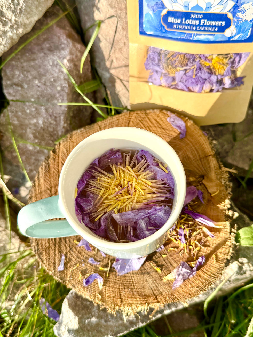 A bag of dried Organic Blue Lotus Flower