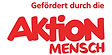 Das rote Logo mit dem Satz gefördert durch die Aktion Mensch auf einem weißen Hintergrund.