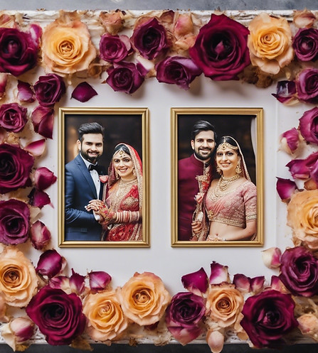 make real resin art with dried roses with petals preserved in the back of photo frame wi