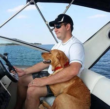 Red Lab on the Lake