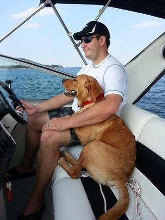 Red Lab on the Lake