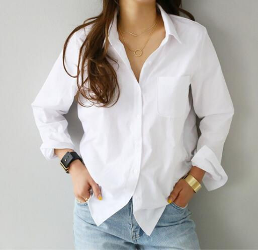 Women's Long Sleeve Solid Color Button-Up Shirt