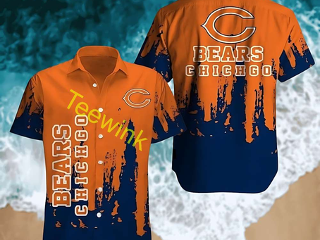 Chicago Bears Brushstroke Fade Hawaiian Shirt For Fans