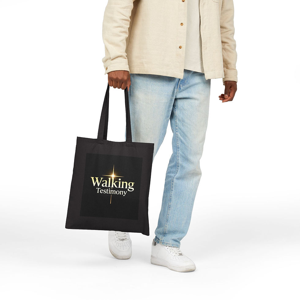 Thumbnail: Walking Testimony Tote Bag — Inspirational Cotton Canvas Tote