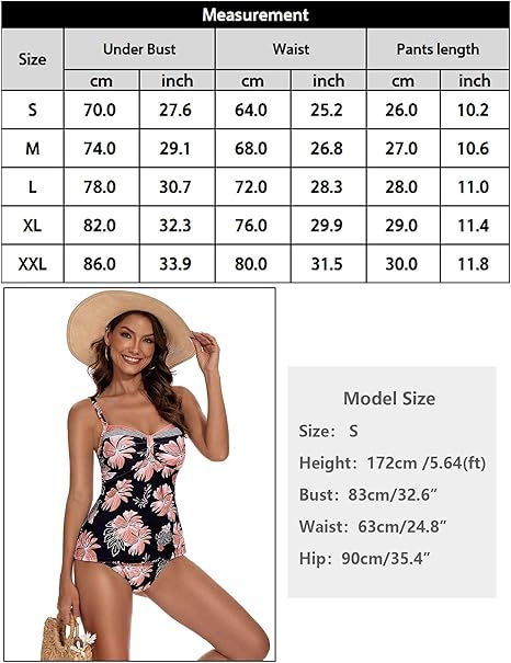 Thumbnail: Aottori Tankini Sets for Women UK Ladies Printed Tankinis Swimwear with Shorts
