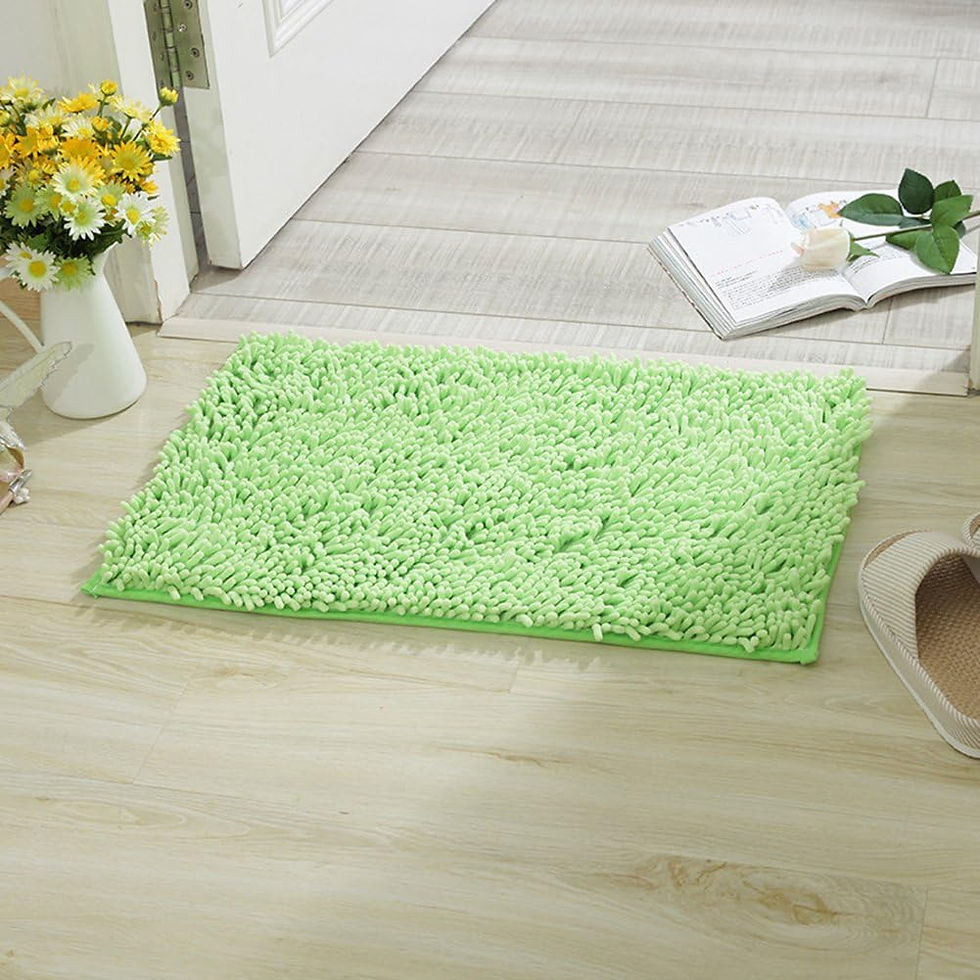 Thumbnail: Bath Mat High Pile Chenille Non-Slip Rug Washable Bath Mat