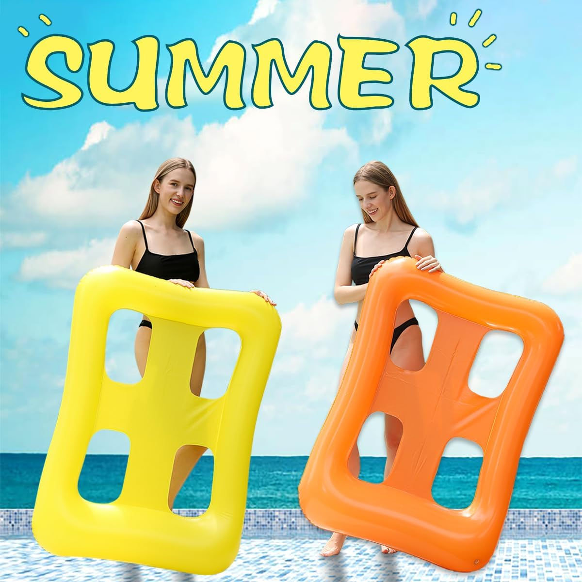 Inflatable Pool Lounge Chair Float – Ergonomic Water Hammock Recliner for Adults