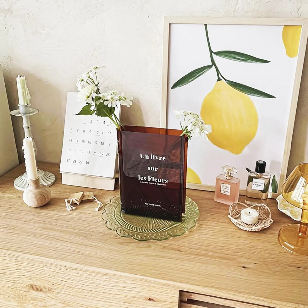 Thumbnail: 2× Acrylic Book-Shaped Vase – Modern Flower Book Vase Decor for Home/Office