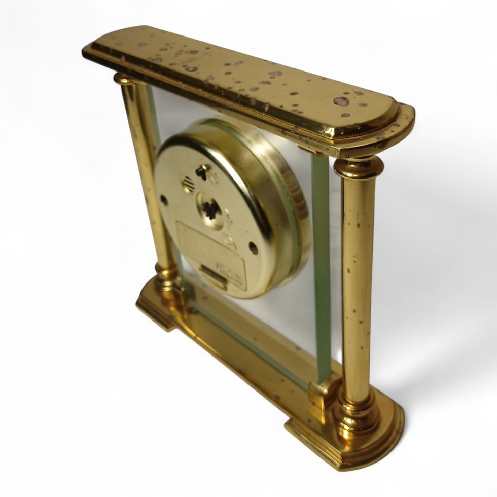 Thumbnail: Vintage London Clock Co Brass & Glass Mantel Clock – Roman Numerals – Quartz