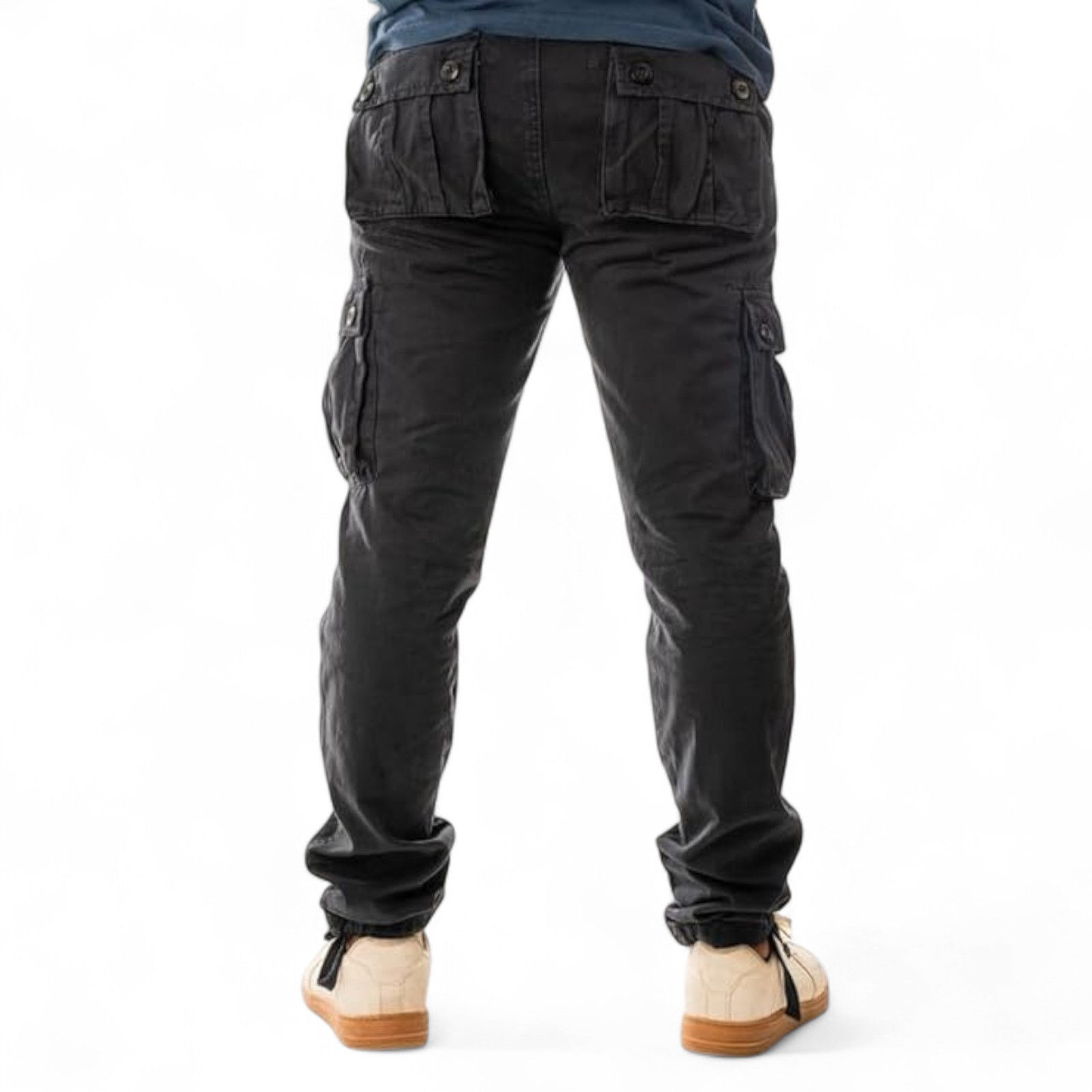 Vasego Men’s Cargo Trousers – Durable Work Pants with 6 Pockets, Loose Fit (34)