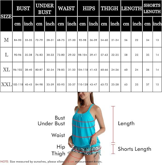 Thumbnail: IHCEMIH Swimming Costume Women Tankinis Sets Push up Tummy Control High Waisted